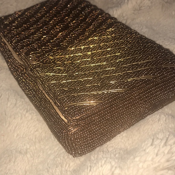 Golden brown beaded purse from sax fifth avenue - Picture 4 of 4